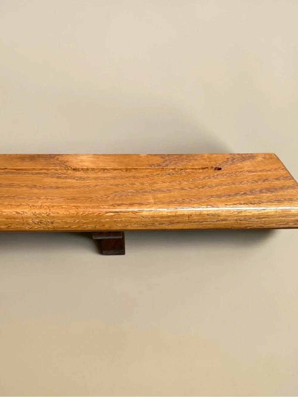 Vintage Solid Oak Rustic Plate Rail Gallery Wall Shelf 30” Corbels